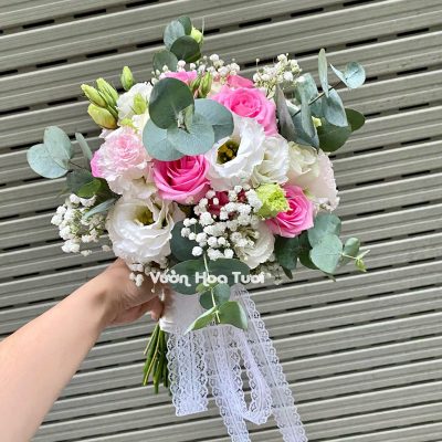 Bó Hoa Cưới Hồng Sen Ngọt Ngào Bó Hoa Cưới Hồng Sen Ngọt Ngào